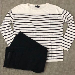 Black and white striped sweater